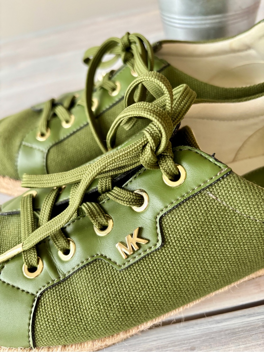 Michael Kors Olive Green Canvas Espadrille Style Sneakers. Women’s 7.5M
